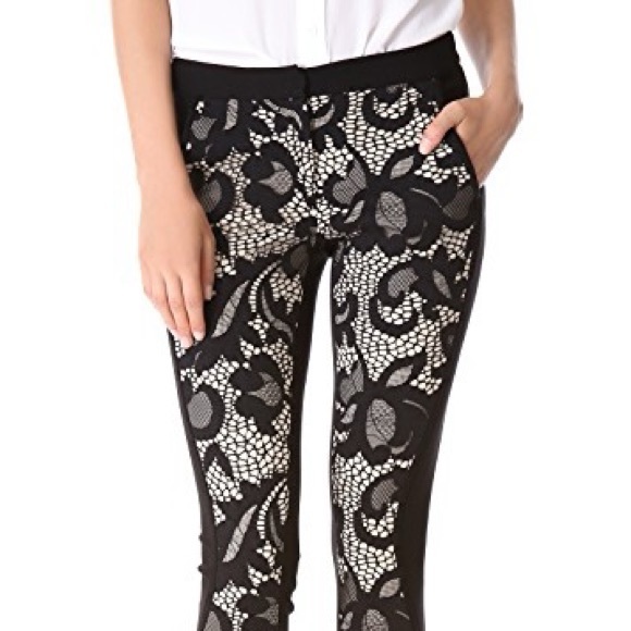 DVF Harmony Abstract Lace Floral Skinny Pants - Picture 6 of 6